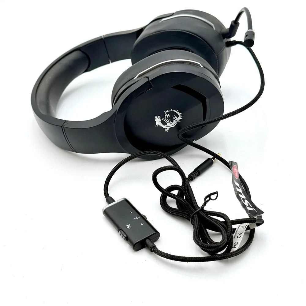 MSI Immerse GH20 Wired Gaming Headset Black Over Ear Detachable Mic 3.5mm Jack